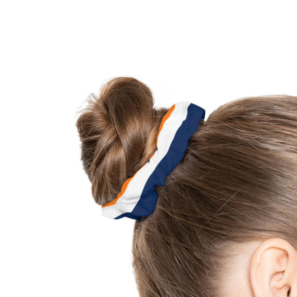 Chicago Bears Colored Navy & Orange Striped Scrunchie