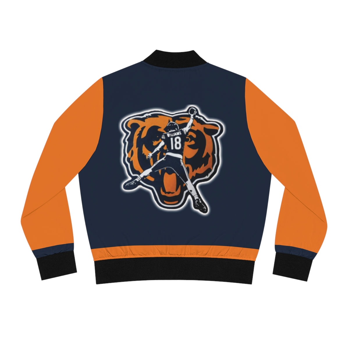 Bears Caleb Williams Jumpman Womens Jacket Orange Sleeves