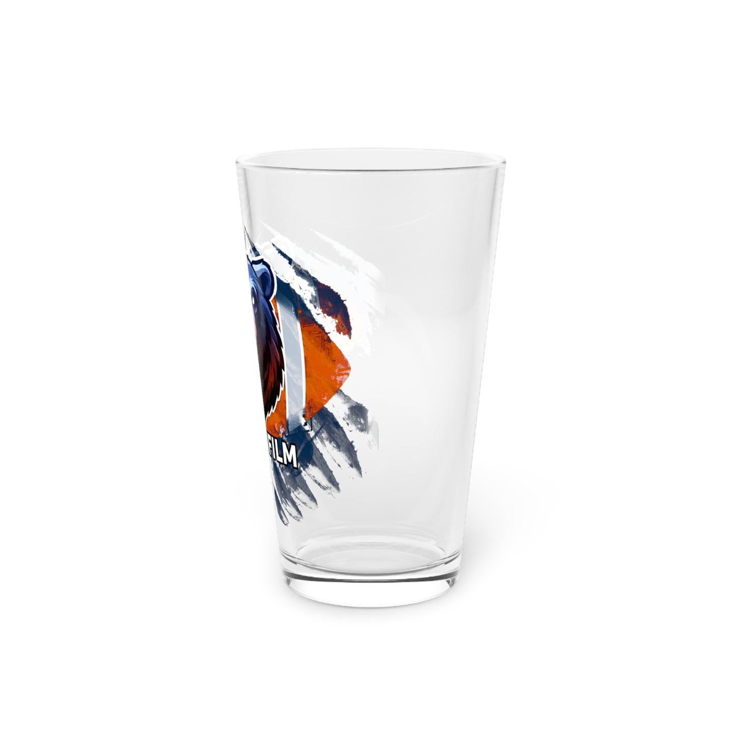 Roaring Bear 16oz Pint Glass — Bold Beast Logo Beer Glass
