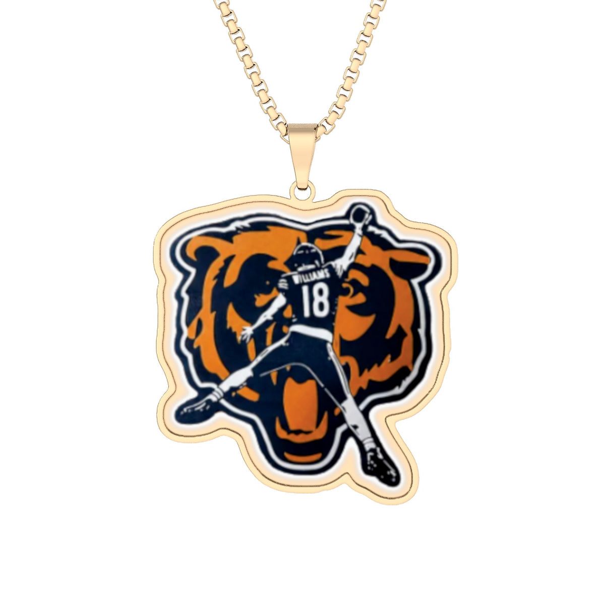 Chicago Bears Caleb Williams Jump Man Necklace