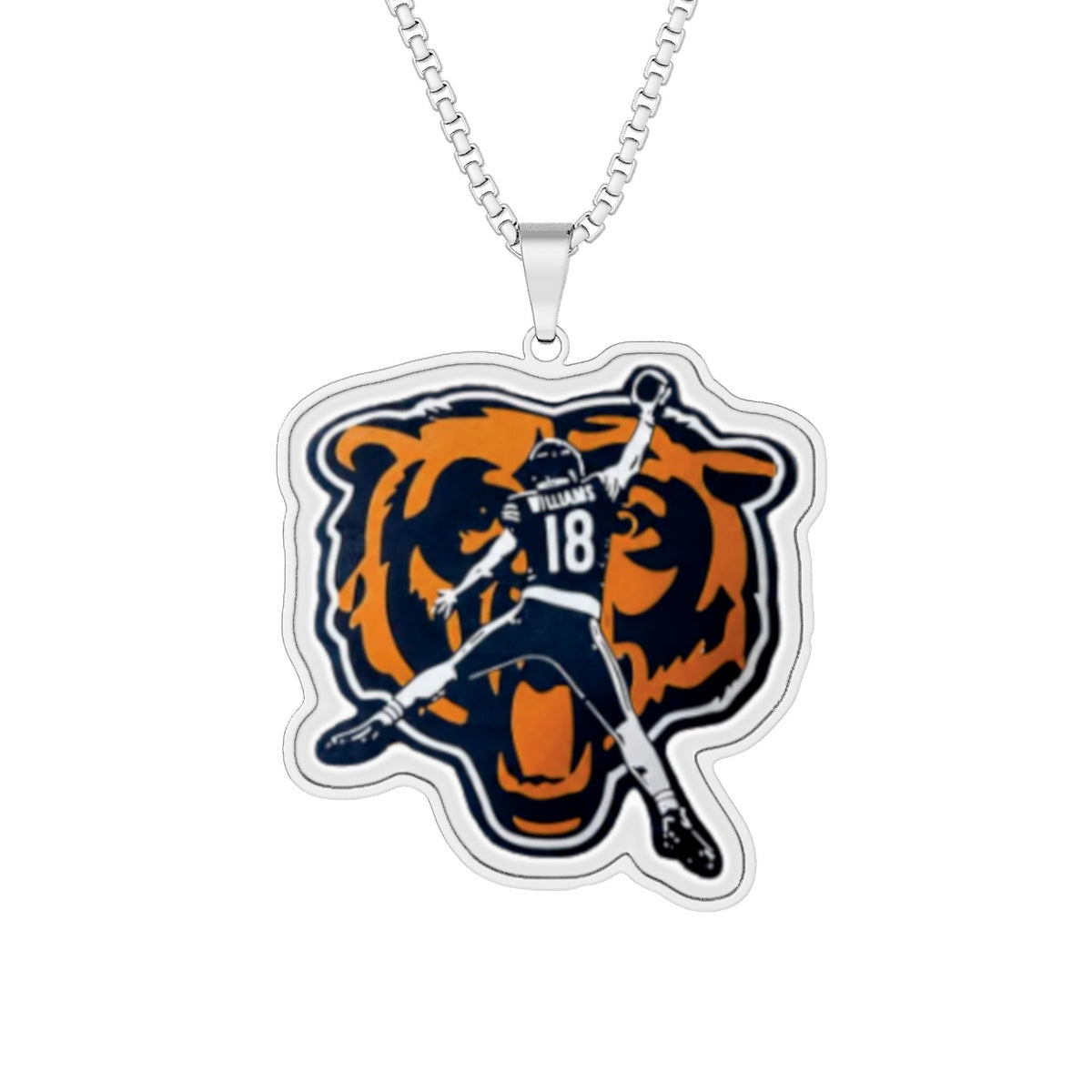 Chicago Bears Caleb Williams Jump Man Necklace
