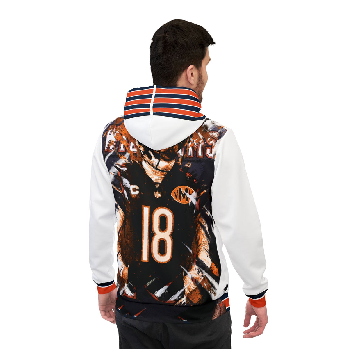 Chicago Bears Inspired Athletic Hoodie — Number 18 Football Player AOP Pullover