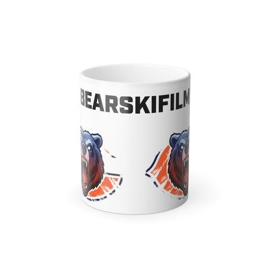 Color Morphing Mug — Vintage Bear Illustration, 11oz Heat-Activated Coffee Cup