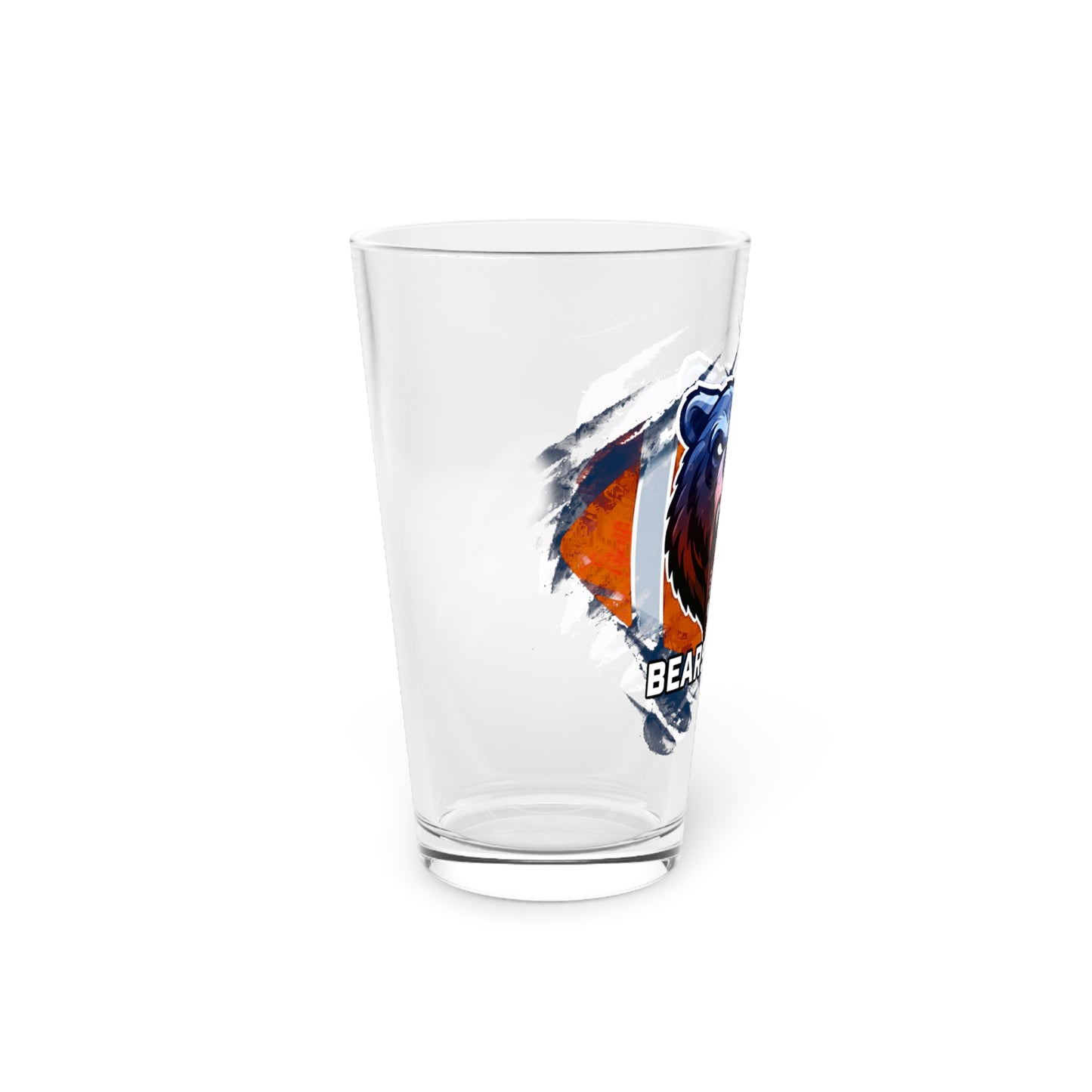 Roaring Bear 16oz Pint Glass — Bold Beast Logo Beer Glass