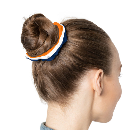 Chicago Bears Colored Navy & Orange Striped Scrunchie