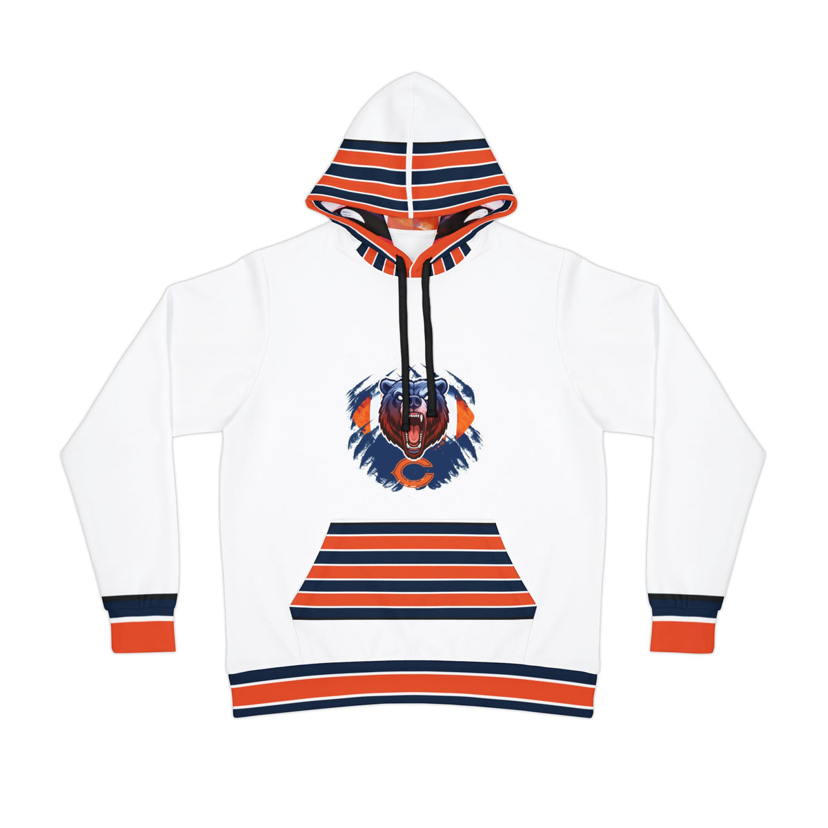 Chicago Bears Inspired Athletic Hoodie — Number 18 Football Player AOP Pullover