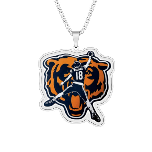Chicago Bears Caleb Williams Jump Man Necklace